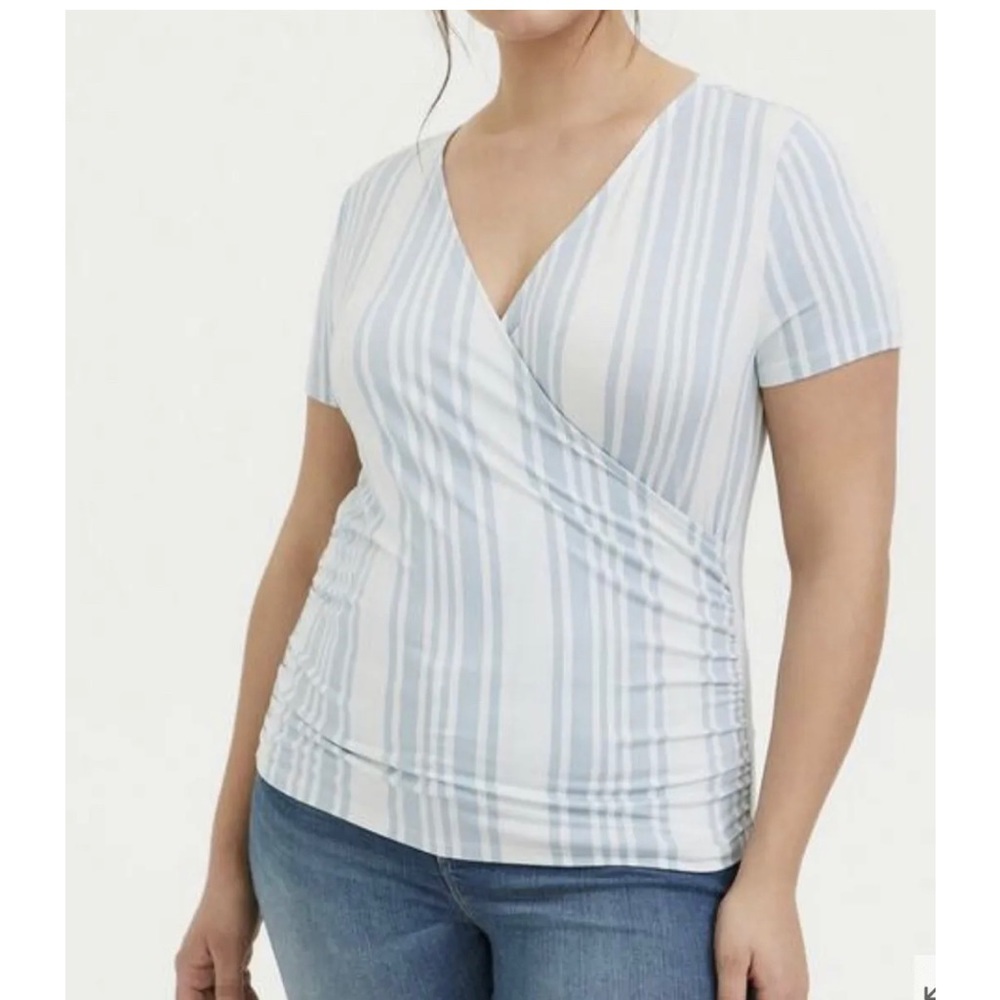 Striped wrap shirt